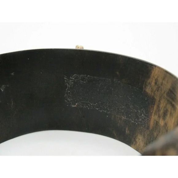 Isharya Wood Cuff Bracelet 18k Gold Vermeil Cubic Zirconia Small - Picture 5 of 16